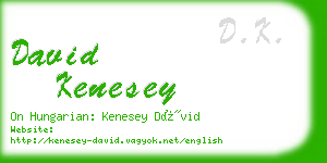 david kenesey business card